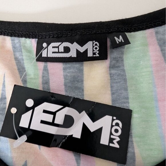 NEW iEDM Tiger Stripe Tunic Dress Womens Size Med Colorful Sleeveless Pullover - Picture 5 of 11